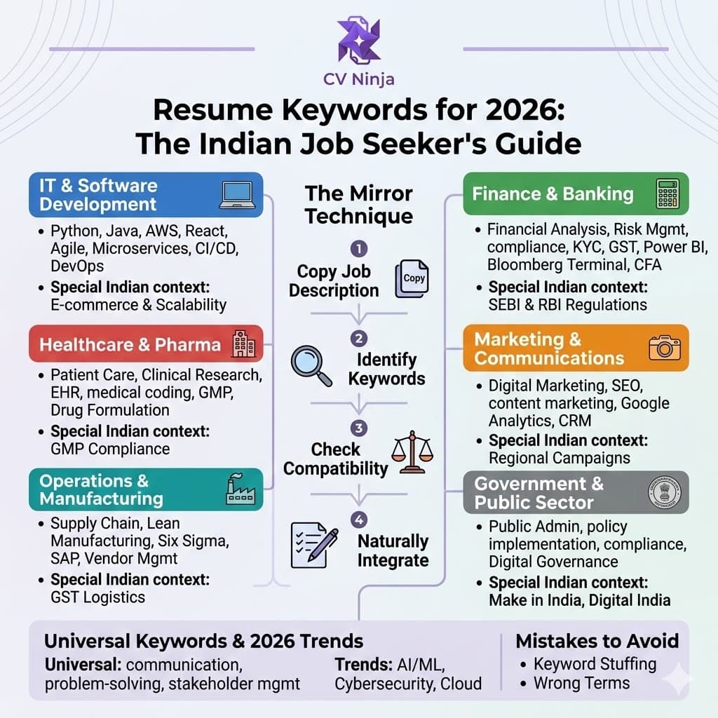 Resume Keywords for 2026: The Industry-Wise Cheat Sheet Indian Job Seekers Need