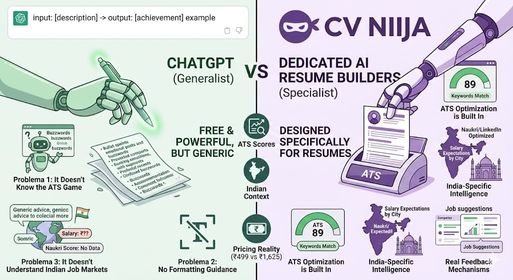 ChatGPT vs AI Resume Builders: Which One Should Indian Job Seekers Use?